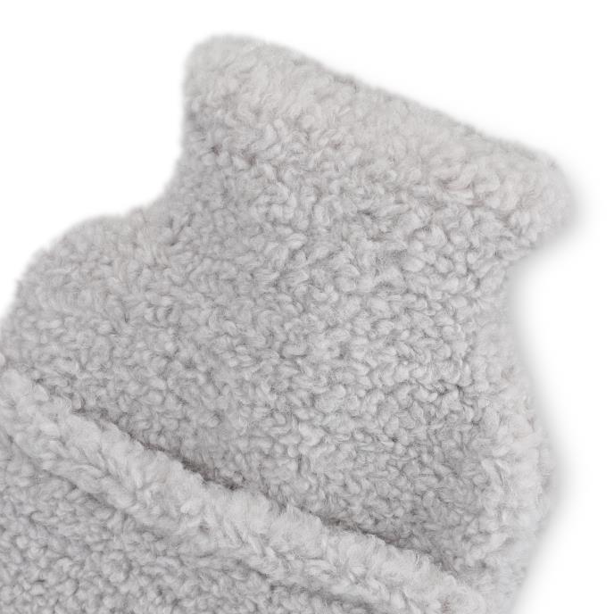 totes Faux Fur Hot Water Bottle with Cosy Sock Gift Set Grey Extra Image 5